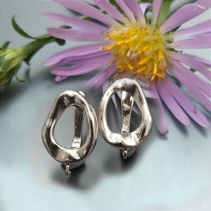Серьги, с петелькой, 11,8х15 мм, серебро