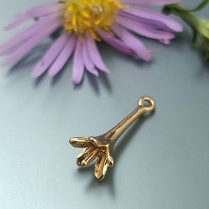 Подвеска для бусины, 18,4х7,1 мм, золото 18k