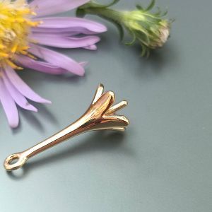 Подвеска для бусины, 18,4х7,1 мм, золото 18k