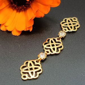 Коннектор удлинённый, 45,5х9,1 мм, золото 18k