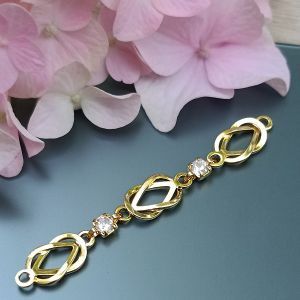 Коннектор удлинённый, 53х6,5 мм, золото 18k