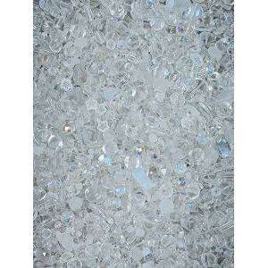 Бусины для рукоделия стеклянные, набор  CRYSTAL, прозрачный, 50 г