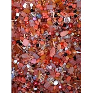 Бусины для рукоделия стеклянные, набор  DUSTY-ROSE, розовый, 50 г