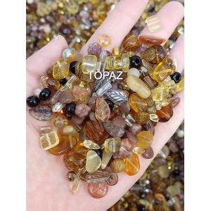 Бусины для рукоделия стеклянные, набор  TOPAZ, топаз, 50 г