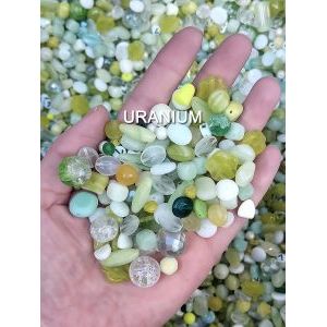 Бусины для рукоделия стеклянные, набор  URANIUM, жёлто-зелёный, 50 г