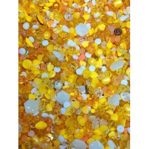 Бусины для рукоделия стеклянные, набор  YELLOW, жёлтый, 50 г