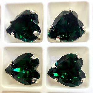 Страз в цапе сердце 3025-123, Emerald, К9