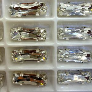 Страз в цапе прямоугольник 3013-101, Crystal, К9
