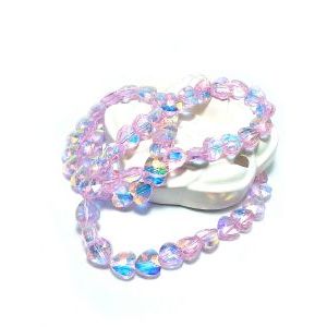 Бусины Сердечки (Love) на нити 8 мм, розовый АВ