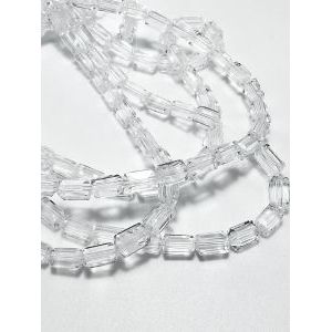 Бусины Длинные (Long cube beads) на нити, 4х8 мм, кристалл