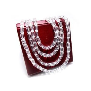 Бусины Длинные (Long cube beads) на нити, 4х8 мм, кристалл