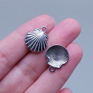 Подвеска Ракушка, 18х15 мм, серебро
