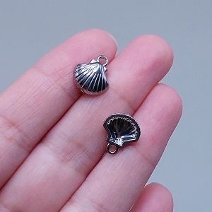 Подвеска Ракушка, 12,5х11 мм, серебро