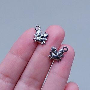 Подвеска Краб, 12х12,5 мм, серебро