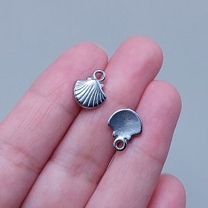 Подвеска Ракушка, 12,5х10 мм, серебро