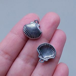 Подвеска Ракушка, 16х15,3 мм, серебро