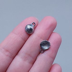Подвеска Ракушка, 12,5х9 мм, серебро
