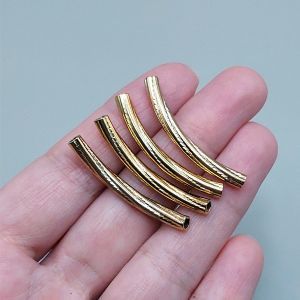 Трубочка рифлёная, 36,5х3 мм, золото, 1 штука Трубочка рифлёная, 36,5х3 мм, золото, 1 штука