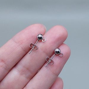 Пусеты (гвоздики), 5 мм, серебро, 2 шт