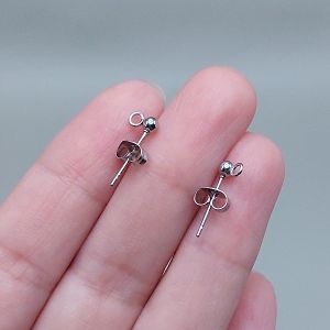 Пусеты (гвоздики), 3 мм, серебро, 2 шт