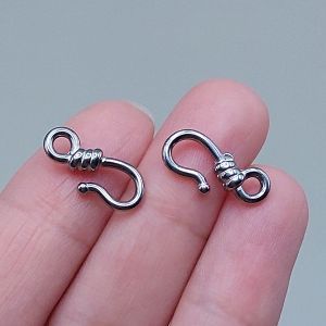 Замочек-крючок Узел, 17х7,5 мм, серебро