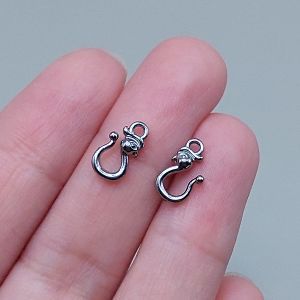 Замочек-крючок Уточка, 9,5х5 мм, серебристый