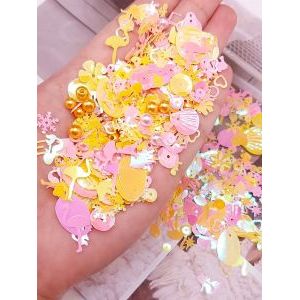 Пайетки 10 г, жёлто-розовый микс