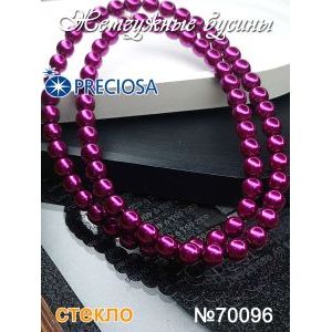 Жемчужные бусины на нити 70096, фуксия тёмная