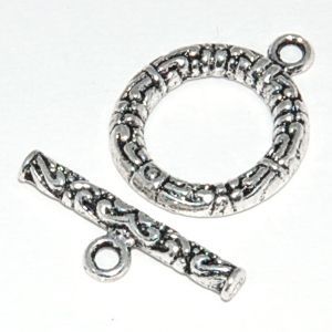 Тоггл, круглый, 17 мм, серебро 11-2007 Тоггл, круглый, 17 мм, серебро 11-2007